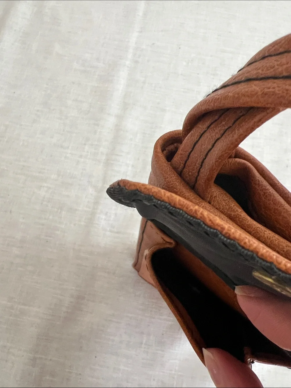 🌞 Classic Vintage 60s 70s Brown wallet billfold Front Pocket snaps closed strap